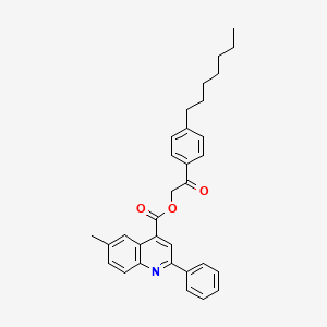 2-(4-Heptylphenyl)-2-oxoethyl 6-methyl-2-phenylquinoline-4-carboxylate