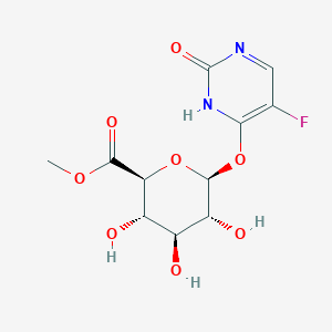 molecular formula C11H13FN2O8 B1203325 Methyl 1-(5-fluoro-1H-2-oxopyrimidin-4-yl)-beta-D-glucopyranuronate CAS No. 64977-52-2