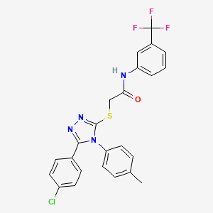 2-{[5-(4-chlorophenyl)-4-(4-methylphenyl)-4H-1,2,4-triazol-3-yl]sulfanyl}-N-[3-(trifluoromethyl)phenyl]acetamide