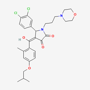 molecular formula C29H34Cl2N2O5 B12033281 5-(3,4-dichlorophenyl)-3-hydroxy-4-(4-isobutoxy-2-methylbenzoyl)-1-[3-(4-morpholinyl)propyl]-1,5-dihydro-2H-pyrrol-2-one 