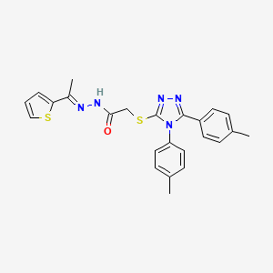 2-{[4,5-bis(4-methylphenyl)-4H-1,2,4-triazol-3-yl]sulfanyl}-N'-[(E)-1-(2-thienyl)ethylidene]acetohydrazide