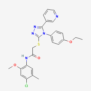 N-(4-chloro-2-methoxy-5-methylphenyl)-2-{[4-(4-ethoxyphenyl)-5-(pyridin-3-yl)-4H-1,2,4-triazol-3-yl]sulfanyl}acetamide