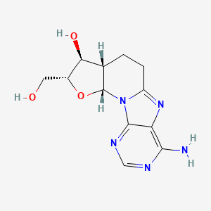 molecular formula C12H15N5O3 B1203333 (2r,3s,3As,11ar)-7-amino-2-(hydroxymethyl)-2,3,3a,4,5,11a-hexahydrofuro[3',2':5,6]pyrido[1,2-e]purin-3-ol CAS No. 99901-16-3