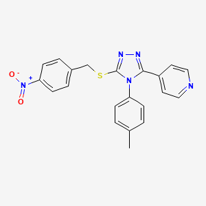 4-{4-(4-methylphenyl)-5-[(4-nitrobenzyl)sulfanyl]-4H-1,2,4-triazol-3-yl}pyridine