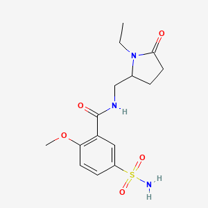 molecular formula C15H21N3O5S B1203337 5-(Aminosulfonyl)-N-((1-ethyl-5-oxo-2-pyrrolidinyl)methyl)-2-methoxybenzamide CAS No. 67381-53-7