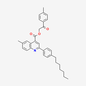 molecular formula C33H35NO3 B12033375 2-(4-Methylphenyl)-2-oxoethyl 2-(4-heptylphenyl)-6-methyl-4-quinolinecarboxylate CAS No. 355433-24-8