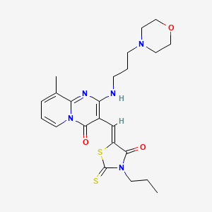 9-methyl-2-{[3-(4-morpholinyl)propyl]amino}-3-[(Z)-(4-oxo-3-propyl-2-thioxo-1,3-thiazolidin-5-ylidene)methyl]-4H-pyrido[1,2-a]pyrimidin-4-one