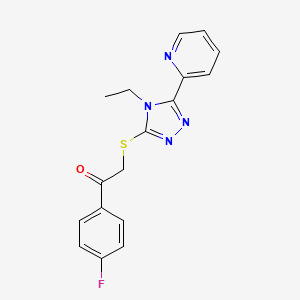 2-((4-Ethyl-5-(pyridin-2-yl)-4H-1,2,4-triazol-3-yl)thio)-1-(4-fluorophenyl)ethanone