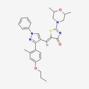 (5Z)-2-(2,6-dimethyl-4-morpholinyl)-5-{[3-(2-methyl-4-propoxyphenyl)-1-phenyl-1H-pyrazol-4-yl]methylene}-1,3-thiazol-4(5H)-one