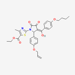 molecular formula C31H32N2O7S B12033462 Ethyl 2-(2-(4-(allyloxy)phenyl)-3-(4-butoxybenzoyl)-4-hydroxy-5-oxo-2,5-dihydro-1H-pyrrol-1-yl)-4-methylthiazole-5-carboxylate CAS No. 609795-33-7