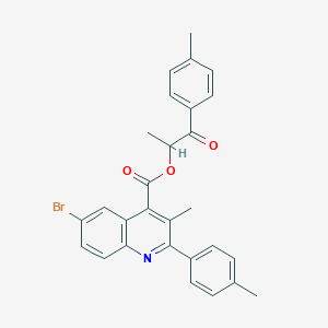 1-(4-Methylphenyl)-1-oxopropan-2-yl 6-bromo-3-methyl-2-(4-methylphenyl)quinoline-4-carboxylate