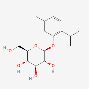 molecular formula C16H24O6 B1203348 β-D-吡喃葡萄糖苷，5-甲基-2-(1-甲基乙基)苯基 CAS No. 20772-23-0