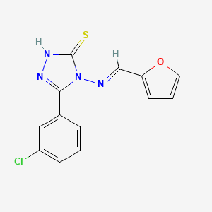 3-(3-chlorophenyl)-4-(2-furanylmethylideneamino)-1H-1,2,4-triazole-5-thione