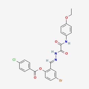 molecular formula C24H19BrClN3O5 B12033491 4-bromo-2-((E)-{[(4-ethoxyanilino)(oxo)acetyl]hydrazono}methyl)phenyl 4-chlorobenzoate CAS No. 765911-01-1