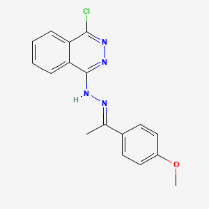 molecular formula C17H15ClN4O B12033507 (1E)-1-(4-methoxyphenyl)ethanone (4-chloro-1-phthalazinyl)hydrazone 