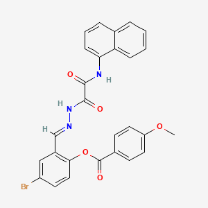 4-BR-2-(2-((1-Naphthylamino)(oxo)AC)carbohydrazonoyl)phenyl 4-methoxybenzoate