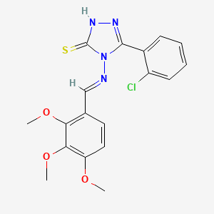 5-(2-Chlorophenyl)-4-{[(E)-(2,3,4-trimethoxyphenyl)methylidene]amino}-4H-1,2,4-triazol-3-YL hydrosulfide