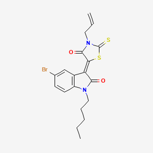 (3Z)-3-(3-allyl-4-oxo-2-thioxo-1,3-thiazolidin-5-ylidene)-5-bromo-1-pentyl-1,3-dihydro-2H-indol-2-one