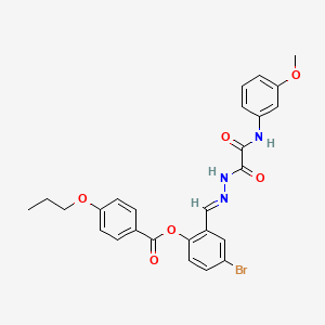 molecular formula C26H24BrN3O6 B12033605 4-BR-2-(2-((3-Methoxyanilino)(oxo)AC)carbohydrazonoyl)phenyl 4-propoxybenzoate CAS No. 769156-96-9