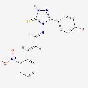 5-(4-fluorophenyl)-4-{[(E,2E)-3-(2-nitrophenyl)-2-propenylidene]amino}-4H-1,2,4-triazol-3-yl hydrosulfide