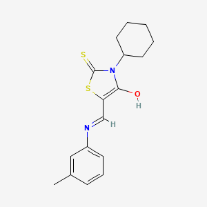 molecular formula C17H20N2OS2 B12033668 3-Cyclohexyl-2-thioxo-5-(3-toluidinomethylene)-1,3-thiazolidin-4-one 