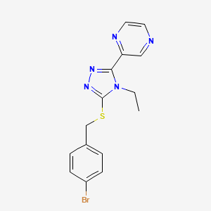 molecular formula C15H14BrN5S B12033715 2-(5-((4-Bromobenzyl)thio)-4-ethyl-4H-1,2,4-triazol-3-yl)pyrazine CAS No. 618427-44-4