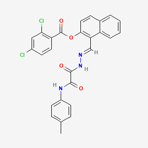 molecular formula C27H19Cl2N3O4 B12033735 [1-[(E)-[[2-(4-methylanilino)-2-oxoacetyl]hydrazinylidene]methyl]naphthalen-2-yl] 2,4-dichlorobenzoate 