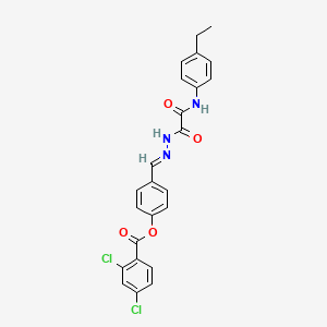 molecular formula C24H19Cl2N3O4 B12033738 4-(2-((4-Ethylanilino)(oxo)acetyl)carbohydrazonoyl)phenyl 2,4-dichlorobenzoate CAS No. 769153-76-6