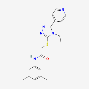 molecular formula C19H21N5OS B12033742 N-(3,5-dimethylphenyl)-2-{[4-ethyl-5-(pyridin-4-yl)-4H-1,2,4-triazol-3-yl]sulfanyl}acetamide CAS No. 482639-86-1