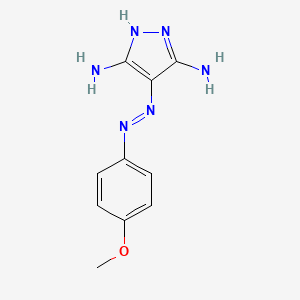 molecular formula C10H12N6O B1203375 4-[(4-甲氧基苯基)偶氮基]-4H-吡唑-3,5-二胺 CAS No. 6975-75-3