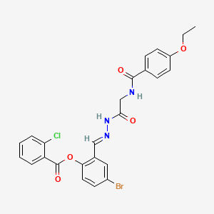 molecular formula C25H21BrClN3O5 B12033750 [4-bromo-2-[(E)-[[2-[(4-ethoxybenzoyl)amino]acetyl]hydrazinylidene]methyl]phenyl] 2-chlorobenzoate CAS No. 764656-86-2