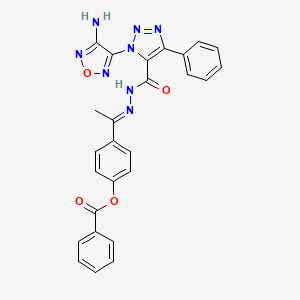 4-(1-(2-(1-(4-Amino-1,2,5-oxadiazol-3-yl)-4-phenyl-1H-1,2,3-triazole-5-carbonyl)hydrazono)ethyl)phenyl benzoate