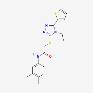 N-(3,4-Dimethylphenyl)-2-{[4-ethyl-5-(2-thienyl)-4H-1,2,4-triazol-3-YL]sulfanyl}acetamide