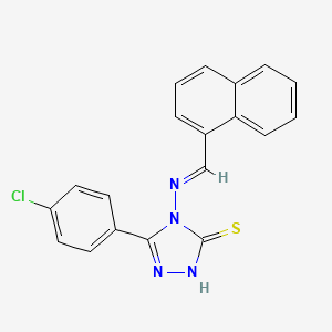 5-(4-chlorophenyl)-4-{[(E)-1-naphthylmethylidene]amino}-4H-1,2,4-triazol-3-yl hydrosulfide