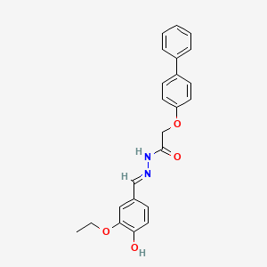 2-(biphenyl-4-yloxy)-N'-[(E)-(3-ethoxy-4-hydroxyphenyl)methylidene]acetohydrazide