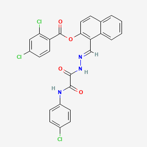 1-((2-(2-((4-Chlorophenyl)amino)-2-oxoacetyl)hydrazono)methyl)naphthalen-2-yl 2,4-dichlorobenzoate