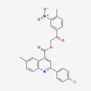 2-(4-Methyl-3-nitrophenyl)-2-oxoethyl 2-(4-chlorophenyl)-6-methylquinoline-4-carboxylate