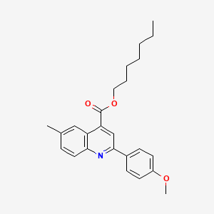 molecular formula C25H29NO3 B12033851 Heptyl 2-(4-methoxyphenyl)-6-methylquinoline-4-carboxylate CAS No. 355421-18-0