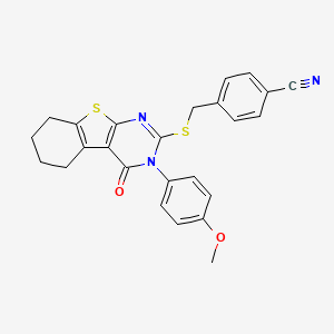 4-({[3-(4-Methoxyphenyl)-4-oxo-3,4,5,6,7,8-hexahydro[1]benzothieno[2,3-d]pyrimidin-2-yl]sulfanyl}methyl)benzonitrile