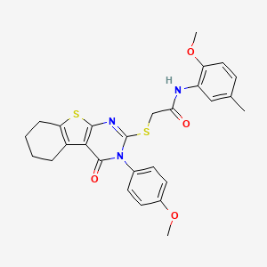 N-(2-methoxy-5-methylphenyl)-2-{[3-(4-methoxyphenyl)-4-oxo-3,4,5,6,7,8-hexahydro[1]benzothieno[2,3-d]pyrimidin-2-yl]sulfanyl}acetamide