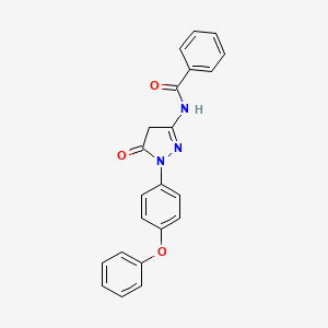 molecular formula C22H17N3O3 B12033921 N-(5-Oxo-1-(4-phenoxyphenyl)-4,5-dihydro-1H-pyrazol-3-YL)benzamide 