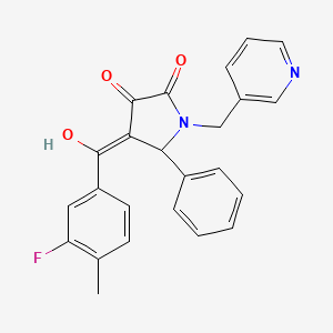 molecular formula C24H19FN2O3 B12033925 4-(3-fluoro-4-methylbenzoyl)-3-hydroxy-5-phenyl-1-(3-pyridinylmethyl)-1,5-dihydro-2H-pyrrol-2-one CAS No. 618073-94-2