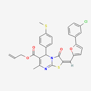 Allyl 2-((5-(3-chlorophenyl)furan-2-yl)methylene)-7-methyl-5-(4-(methylthio)phenyl)-3-oxo-3,5-dihydro-2H-thiazolo[3,2-a]pyrimidine-6-carboxylate