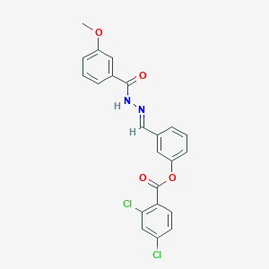 3-(2-(3-Methoxybenzoyl)carbohydrazonoyl)phenyl 2,4-dichlorobenzoate