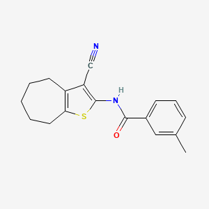 molecular formula C18H18N2OS B1203404 N-(3-氰基-5,6,7,8-四氢-4H-环庚[b]噻吩-2-基)-3-甲基苯甲酰胺 