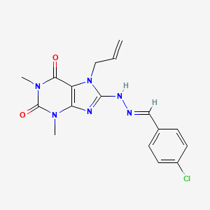 4-Chlorobenzaldehyde (7-allyl-1,3-dimethyl-2,6-dioxo-2,3,6,7-tetrahydro-1H-purin-8-YL)hydrazone