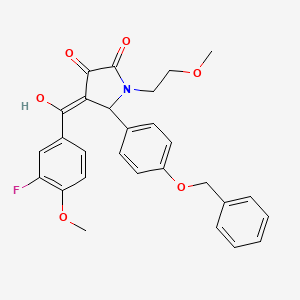 5-[4-(benzyloxy)phenyl]-4-[(3-fluoro-4-methoxyphenyl)carbonyl]-3-hydroxy-1-(2-methoxyethyl)-1,5-dihydro-2H-pyrrol-2-one