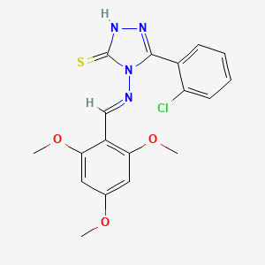 5-(2-chlorophenyl)-4-{[(E)-(2,4,6-trimethoxyphenyl)methylidene]amino}-4H-1,2,4-triazol-3-yl hydrosulfide