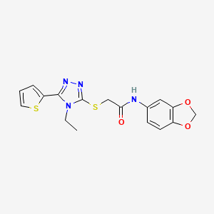 N-(1,3-Benzodioxol-5-YL)-2-{[4-ethyl-5-(2-thienyl)-4H-1,2,4-triazol-3-YL]sulfanyl}acetamide