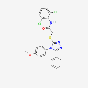 2-{[5-(4-tert-butylphenyl)-4-(4-methoxyphenyl)-4H-1,2,4-triazol-3-yl]sulfanyl}-N-(2,6-dichlorophenyl)acetamide